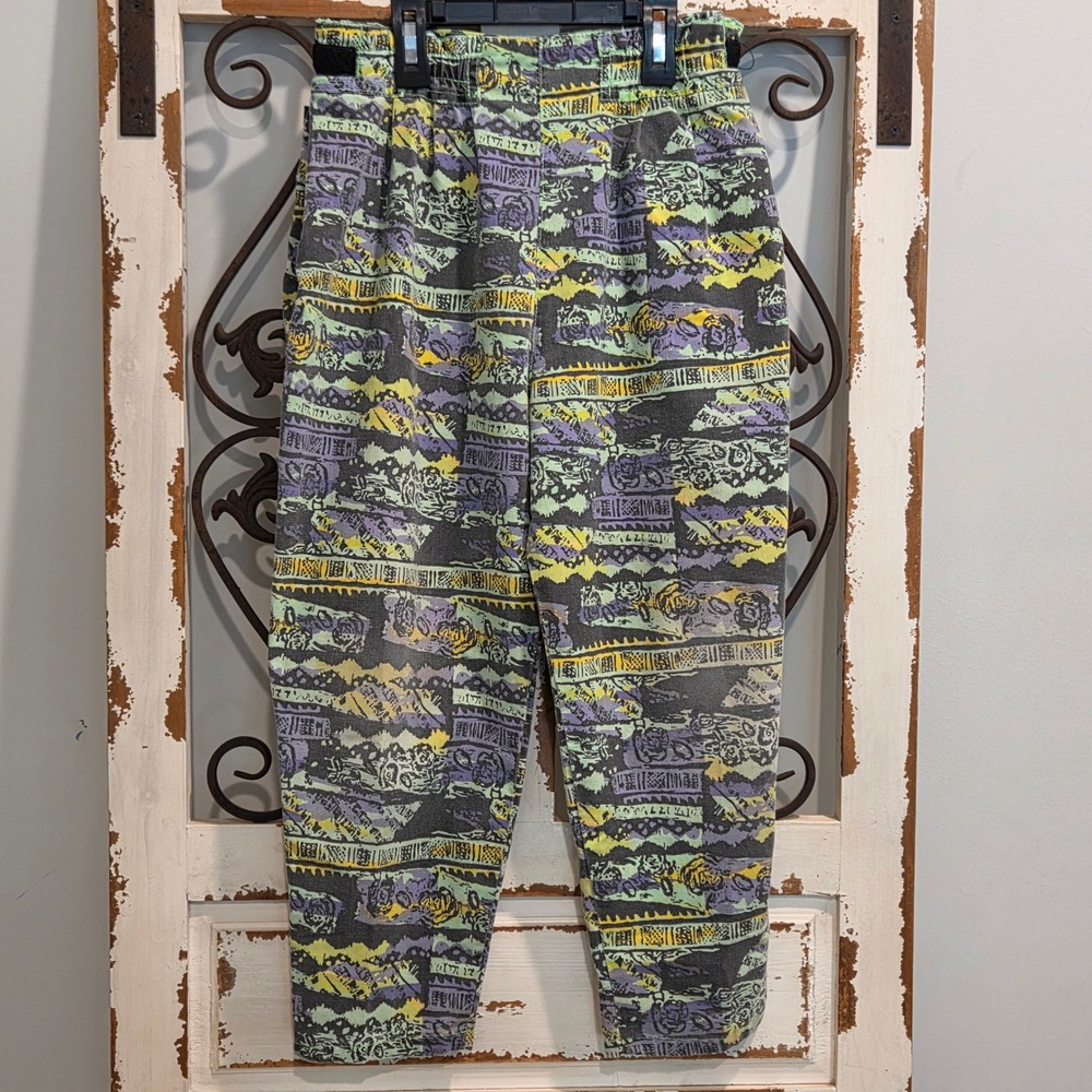 Vintage 90s Bugle Boy Boys XL Jam Pants Colorful Abstract Geometric Print